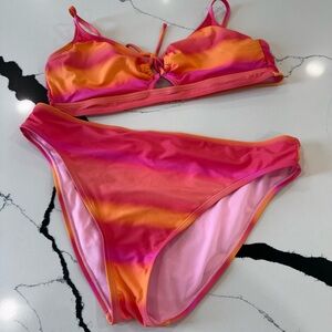 Ninety nine Pink & Orange Ombre Two-Piece Bikini Set XL